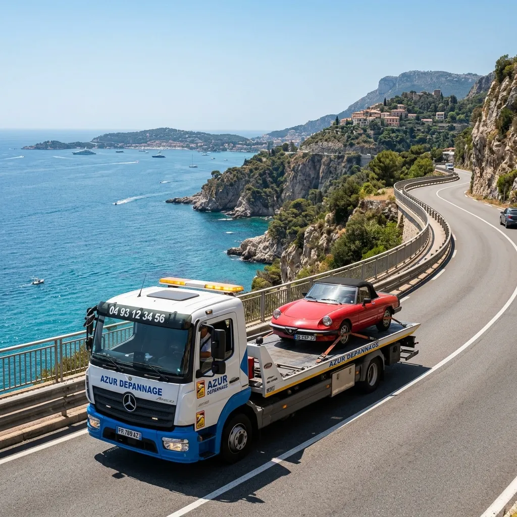 Dépanneuse remorquage Côte d'Azur pour dépannage auto Nice